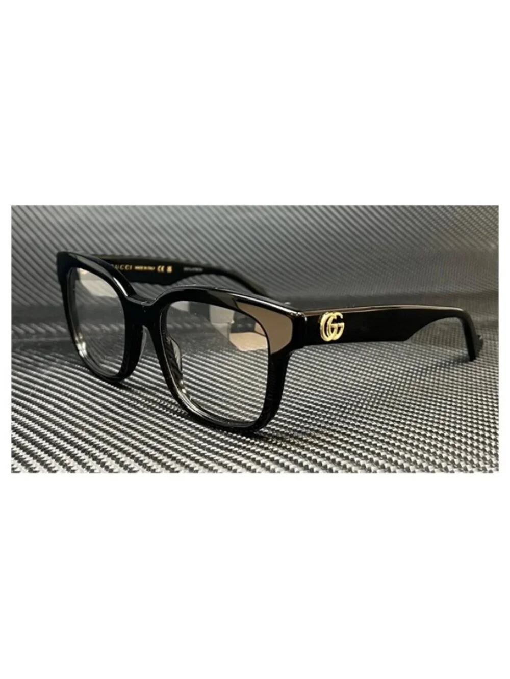 New Gucci Women  Black Gold Eyeglasses  52- 18- 145